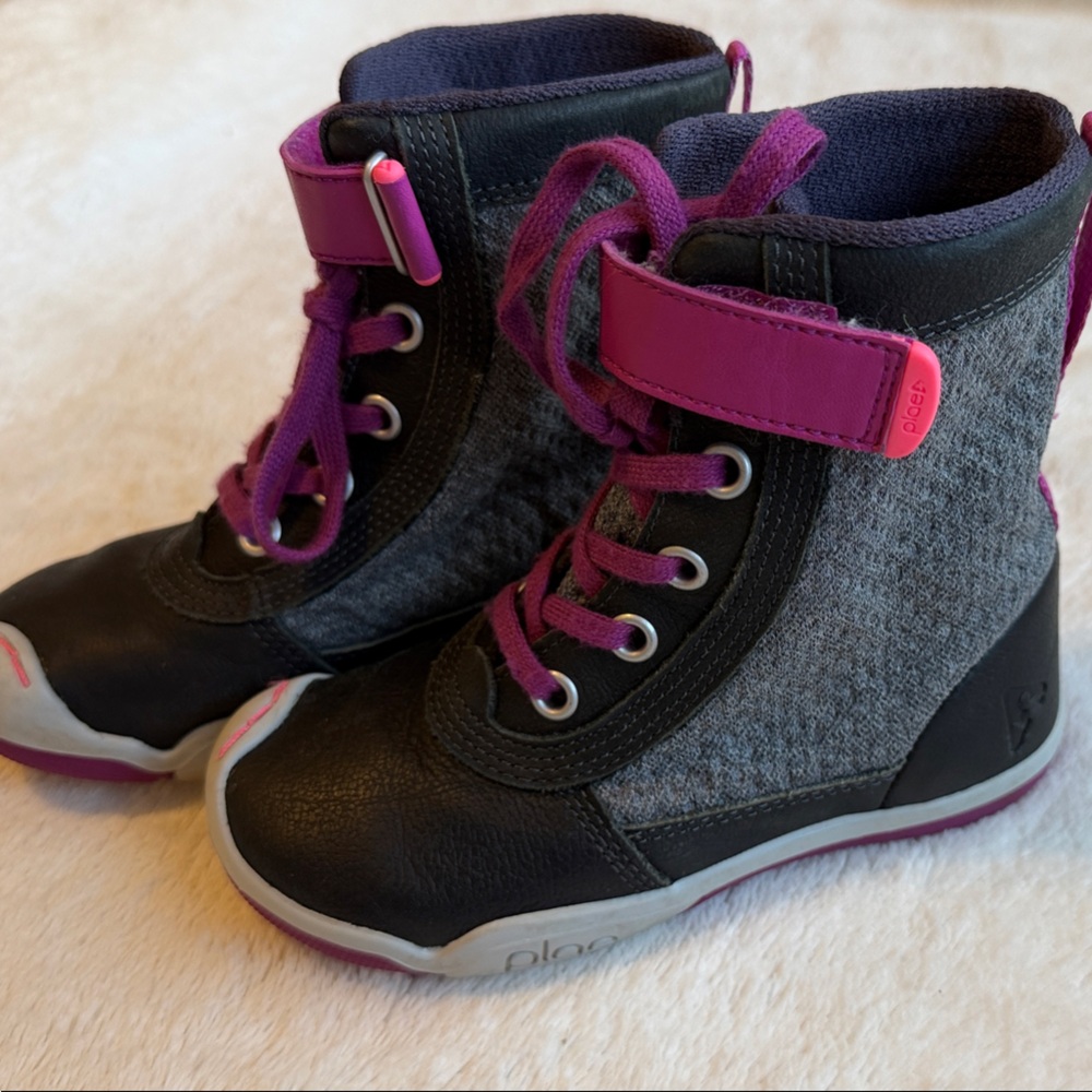 PLAE Kids High-Top Sneakers in Black & Purple